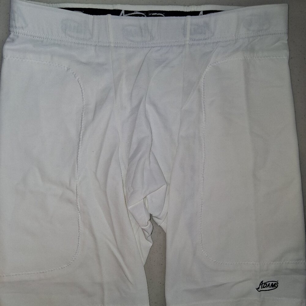 ADAMS MENS 899 COMPRESSION SLIDING SHORTS White XS NWOT Padded